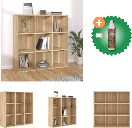 Boekenkast 98x30x98 cm bruin eikenkleur