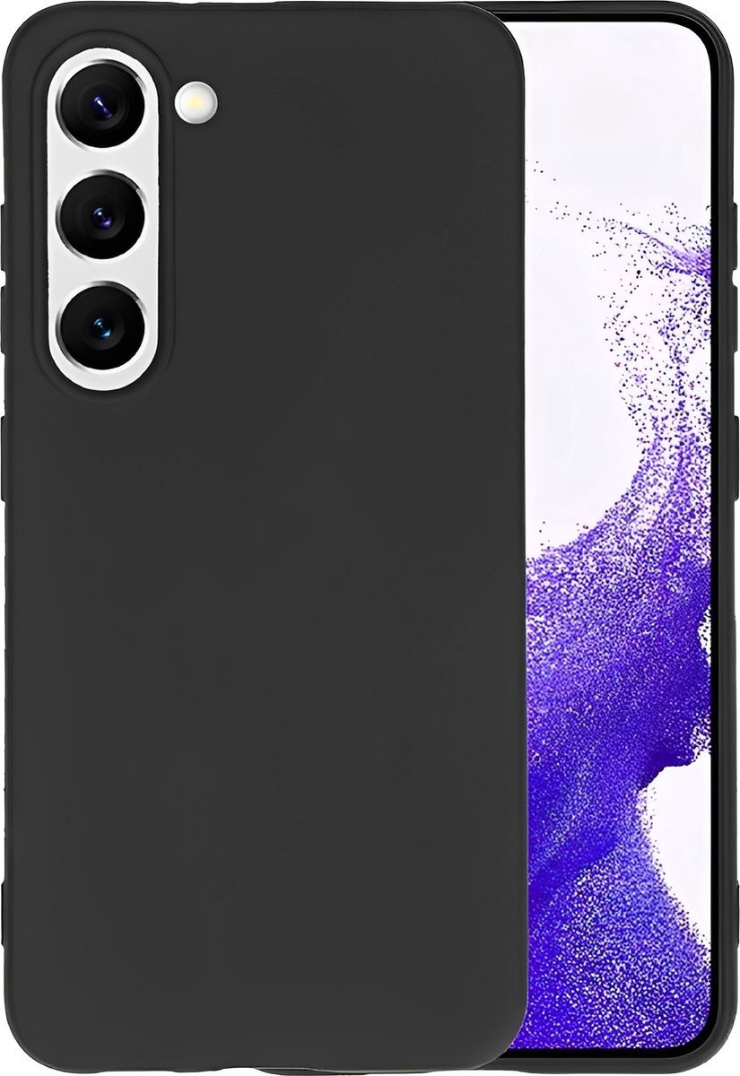 Flexibele achterkant Silicone hoesje zwart Geschikt voor: Samsung Galaxy S23 Plus
