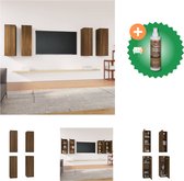 vidaXL Tv-meubelen 4 st 30-5x30x90 cm bewerkt hout bruineikenkleurig - Kast - Inclusief Houtreiniger en verfrisser