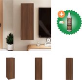 vidaXL Tv-meubel 30-5x30x90 cm bewerkt hout bruineikenkleurig - Kast - Inclusief Houtreiniger en verfrisser