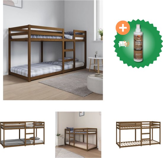 vidaXL Stapelbed 80x200 cm massief grenenhout wit, bed, stapelbedframe, bedden, bedframe, bed frame, bedframes, stapelbedframes, bed frames