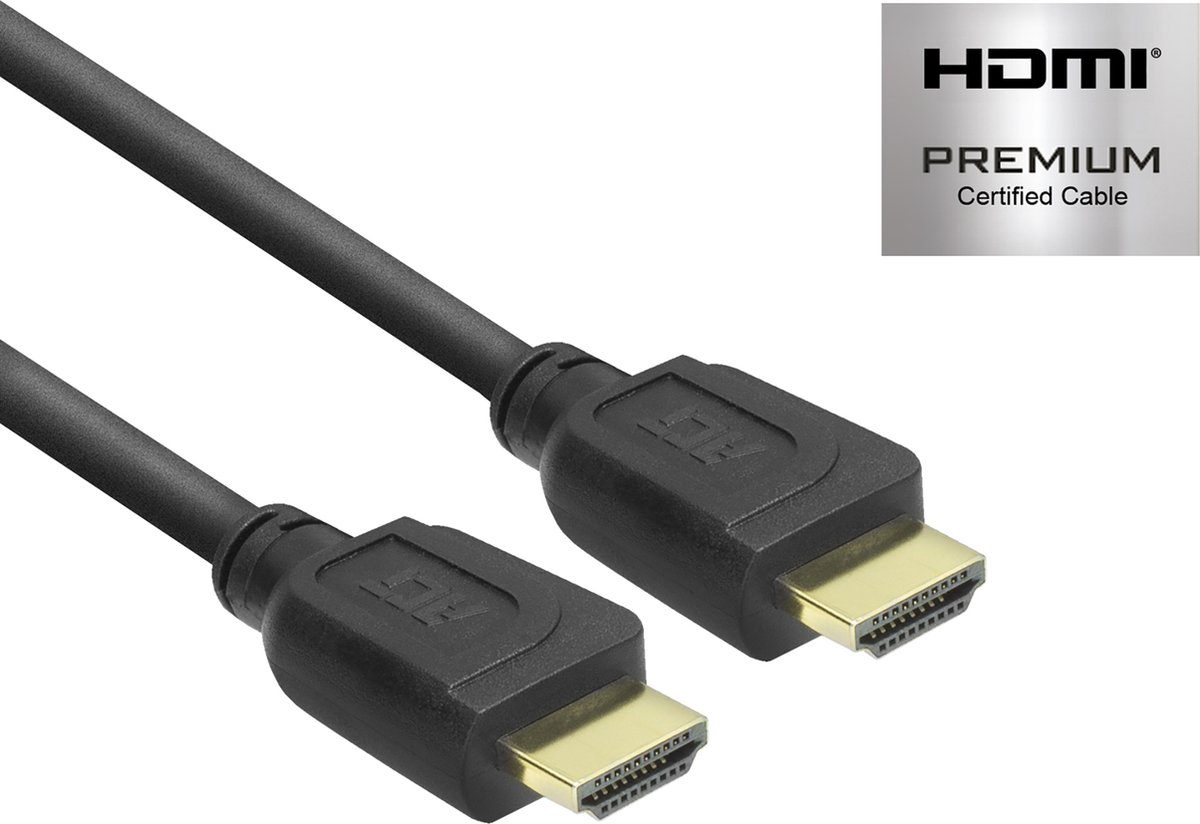 ACT AK3944 4K HDMI High Speed Ethernet Premium Certified Kabel - HDMI-A Male/HDMI-A Male - 2 meter