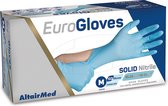 Pack économique de gants 4 x Eurogloves en nitrile solide 300 mm non poudrés bleu - Medium 100 pièces