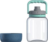 Asobu The Barkley Juggler Blauwe draagfles inhoud 1,5L voor water met drinkbak voor de hond van tritan