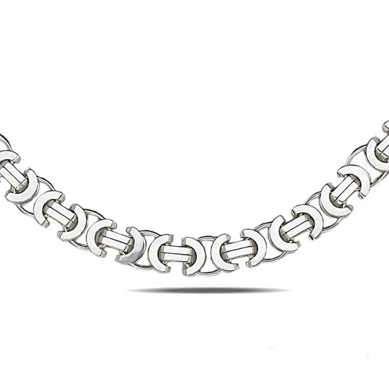 Juwelier Zwartevalk zilveren platte koningsschakel ketting - ET 80/65cm-