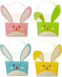 LIHAO 8 x paasmandjes knutselsets DIY paasnest met paasstickers kleurrijke paasmandjes om te vullen, knutselen, cadeaumandjes voor kinderen, paasgeschenken, paasdecoratie