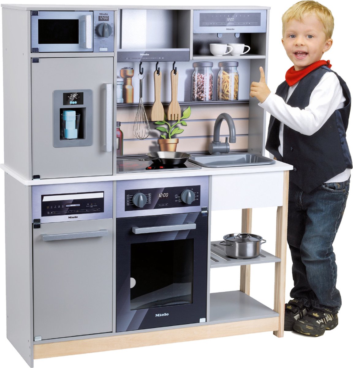 Klein Toys Miele houten speelgoedkeuken - incl. bijpassende accessoires, licht- en geluidseffecten - multicolor — afbeelding 7