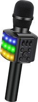 Karaoke Microfoon Set met Knipperende Kleurrijke LED-lampen - Draadloos en Oplaadbaar - Inclusief USB- en AUX-kabel - Karaoke Machine voor Volwassenen - Versterk je Zangtalent met deze Karaoke Set