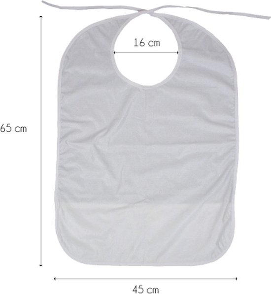 Bavoir pour adultes | Tissu éponge | Avec sac | Réutilisable | 65 x 45 cm | Une taille | Clinique mobile