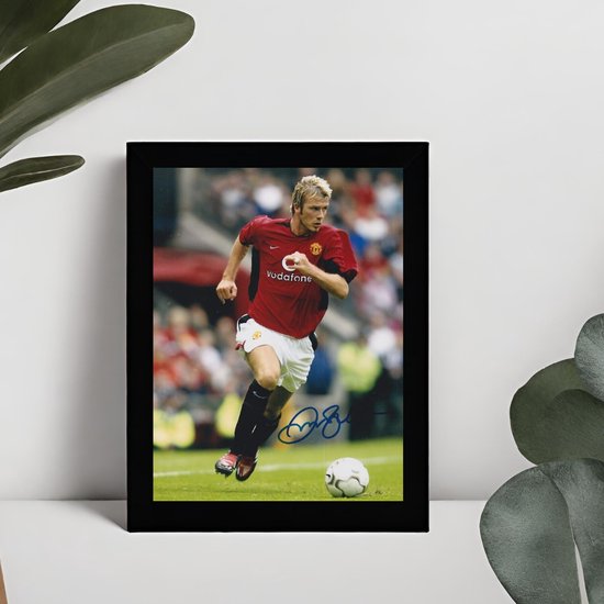 David Beckham Ingelijste Handtekening – 15 x 10cm In Klassiek Zwart Frame – Gedrukte handtekening – Manchester United - Engels Elftal - The Three Lions - Becks