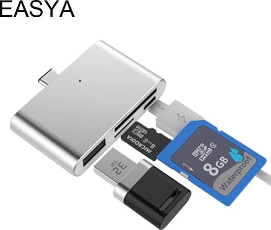 Noord West bladerdeeg heldin 4-In-1 USB Smart Reader - USB Opslag voor Android - Samsung - Type C -  Media Opslag -... | bol.com