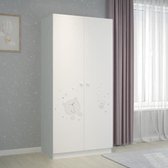 POLINI Bear-garderobekast 2 deuren - Wit en grijs