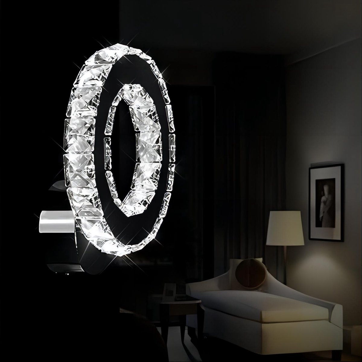 Goeco Wandlamp - 20cm - 16W - LED - K9 - Kristallen Wandlamp - 6500K - Koel Wit Licht