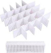 36 stuks ladeverdelers 32 x 7 cm verstelbare ladeverdelers witte schuifladen organizer kunststof ladeverdelers voor ondergoed, sokken, cosmetica, slaapkamer, commode, kast