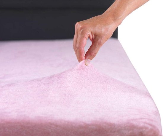 Premium warm hoeslaken cashmere-touch bedlaken jersey fleece hoeslaken lakens, kleur: oudroze, maat: 90-100 x 200 cm