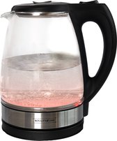 Royalty Line® GWK2200 Waterkoker - Glass - Met Rood Led Verlichting - 1.7 Liter - 2200W - Modern - RVS