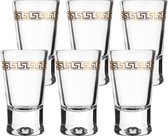 Glasmark Shotglaasjes - 12x - gold collection - 25 ml - glas - borrelglazen