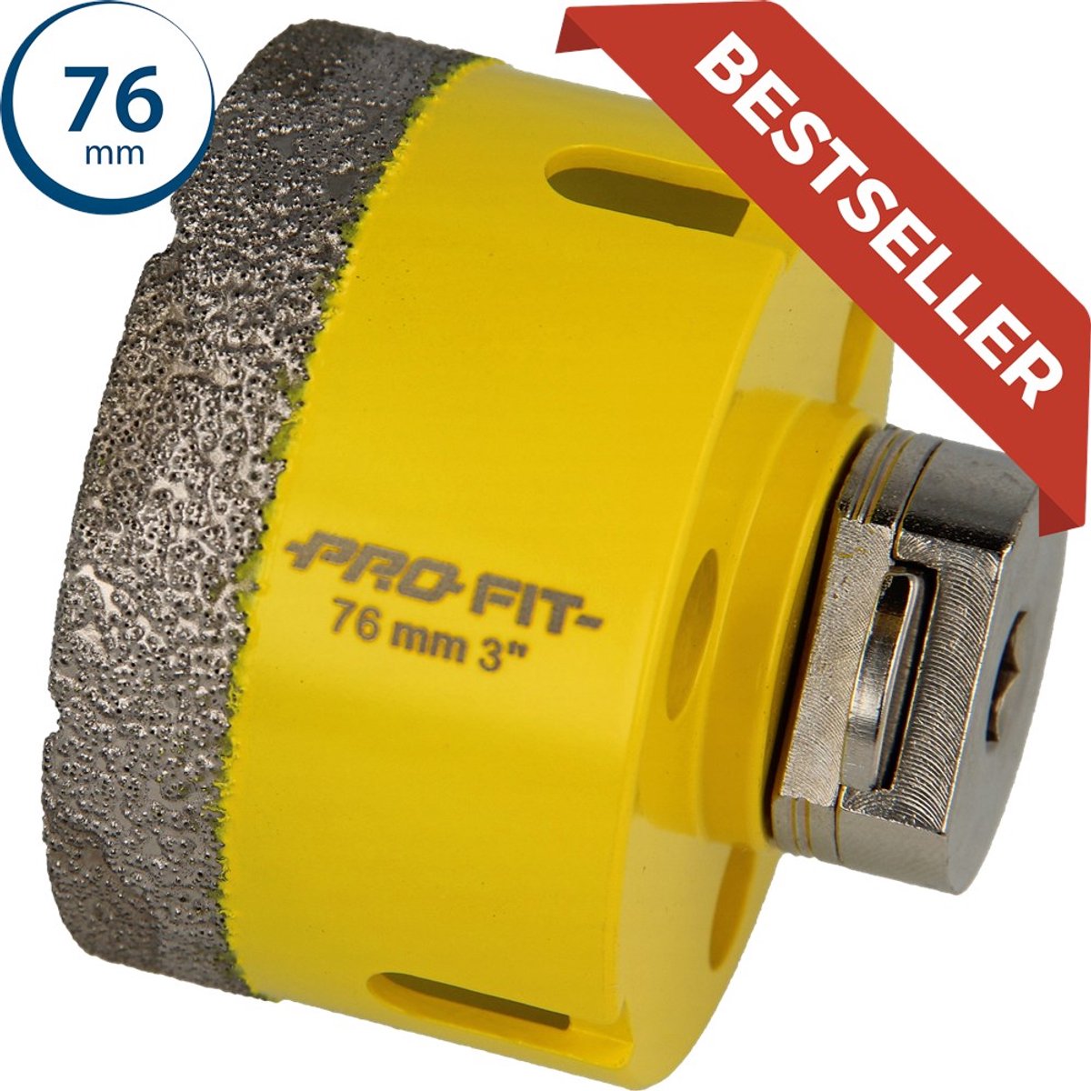 Profit gatzaag/boor diamond dry - ø76mm - zeskant 10mm ZONDER CENTREERBOOR