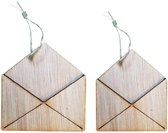 Geld cadeau geven met een - Leuke en originele verpakking - Envelop van hout in set van 4 stuks - Voor briefgeld en cadeaubon