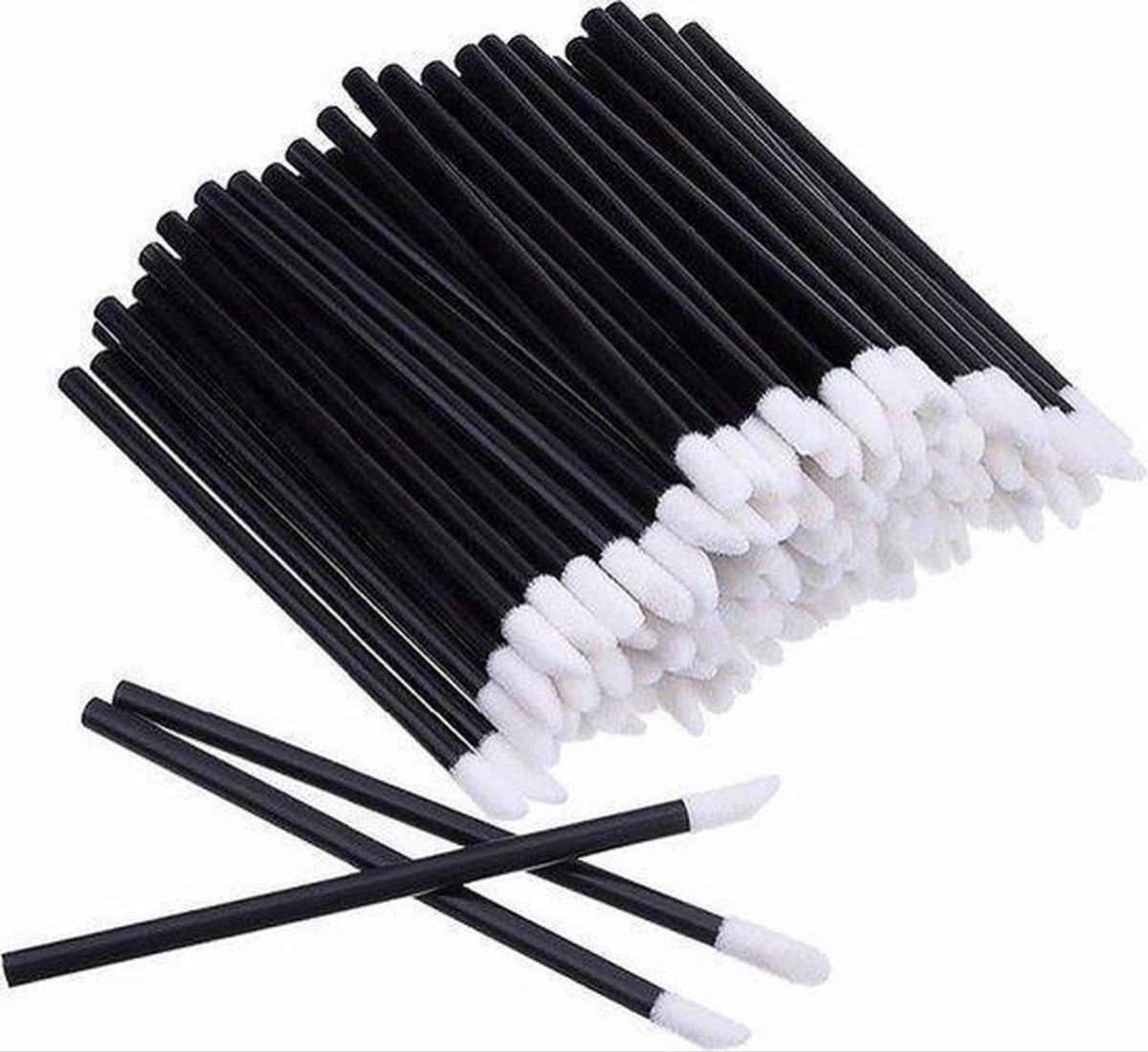 Heble *** Lipgloss Oogschaduw Borsteltjes 100 stuks Zwart Lipgloss applicators brush lipstick make-up lip pluisvrij oogschaduw borsteltje