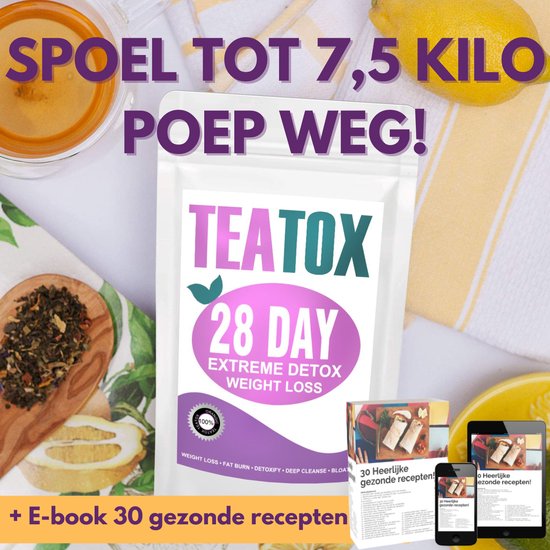 TeaTox™ 28 dagen afvallen detox - Thee - Detox + E-book 30 recepten