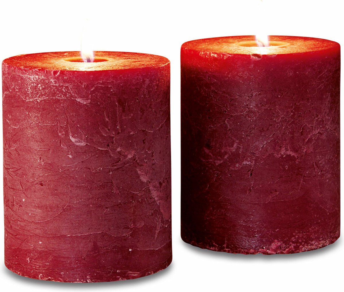 Loberon Kaars set van 2 Oviedo rood