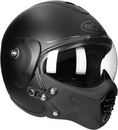 ROOF - RO9 ROADSTER MATT BLACK - ECE goedkeuring - Maat SM - Jethelm - Scooter helm - Motorhelm - Wit Zwart - ECE 22.05 goedgekeurd