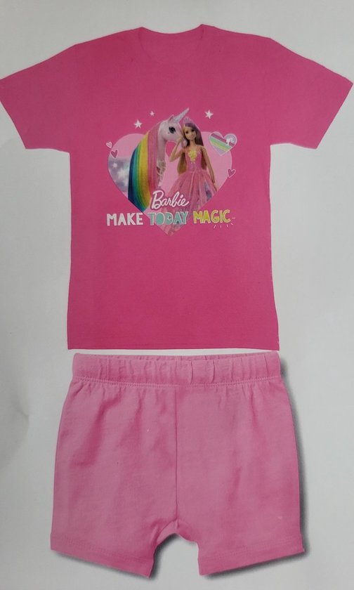 Shortama - pyjama - Barbie - roze pyjama - maat 92 - broek met shirt