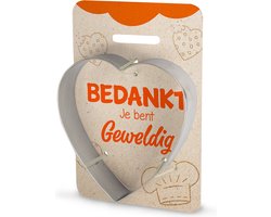 Koekvormpje, hart vorm, Bedankt, koekjesvorm, cadeau idee verjaardag, origineel cadeautje