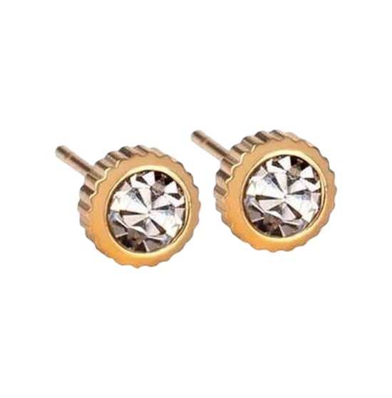 Aramat jewels ® - Aramat jewels-oorbellen-rond-goudkleurig- zweerknopjes- chirurgisch staal-6mm