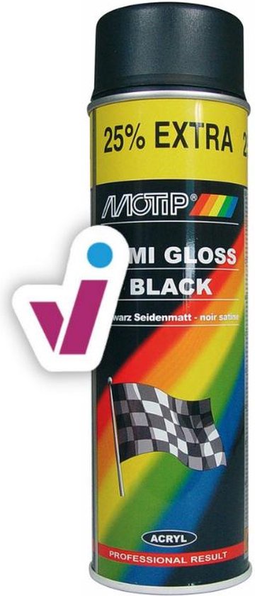 Laque acrylique satinée Motip Noir - 500 ml