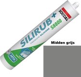 Soudal Silirub+ S8800 Natuursteen ( ook voor sanitair) - Silicone kit - Speciaal voor natuursteen - Middengrijs - 310 ml - Prijs per stuk