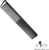 Cheveux in Style® Peigne 06940 - Peigne à cheveux antistatique en carbone avec un côté fin et grossier - peigne de coiffure outils pour coiffeurs - peigne antistatique en carbone