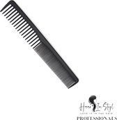Cheveux in Style® Peigne 06924 - Peigne à cheveux antistatique en carbone avec un côté fin et grossier - Peigne de coiffure outils pour coiffeurs - Peigne antistatique en carbone