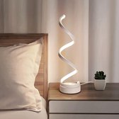 Spiraal bedlampje LED tafellampen modern wit 16 W 4500 K natuurlijk licht oogbescherming decoratieve bureaulamp gebogen voor slaapkamer woonkamer EU-stekker 220 V [Energieklasse F]