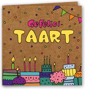 Gefelicitaart! - Kraft - Wenskaart - Gefeliciteerd - Verjaardag - jarig - Dubbele kaart - Felicitatie - Happy birthday - Feest