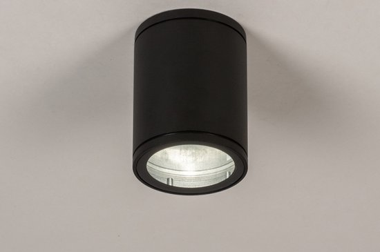 Lumidora Plafondlamp 71905 - Plafonniere - BOSA - GU10 - Zwart - Metaal - Buitenlamp - Badkamerlamp - IP54 - ⌀ 9 cm