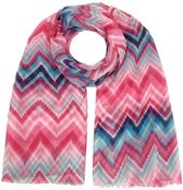 Lange Dunne Sjaal - Print - Fuchsia - 180 x 70 cm (1033)