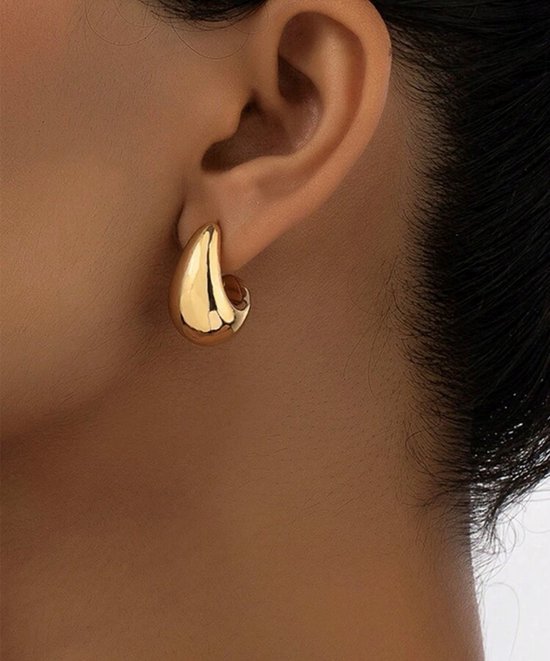 Drop earrings mini - Yehwang - 2,20 x 1,50 cm - Stainless Steel - Goud