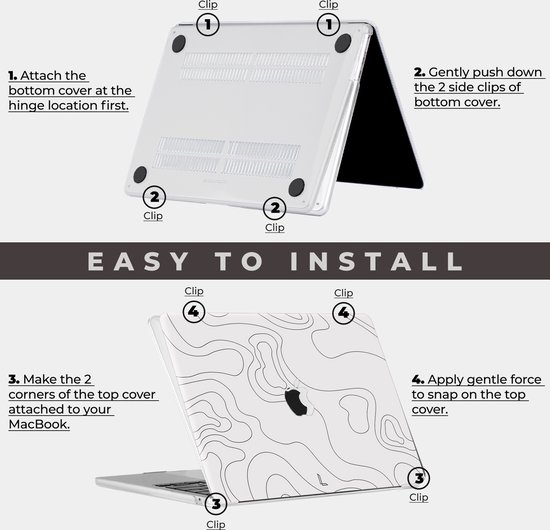 Lunso - MacBook Air 13 pouces M2 (2022) - pochette - Land Lines