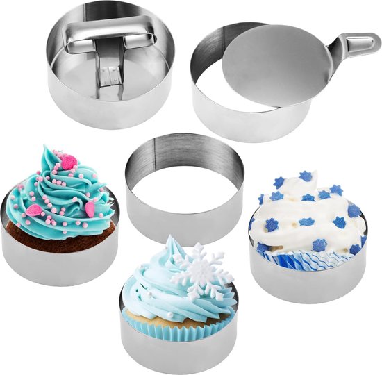 6 Stuks Dessert Ringen En Voedsel Ringen, Voedsel Ringen, Kleine Ring Set Roestvrij Staal Mousse Ringen