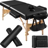 Table de massage avec matelas de 7,5 cm de hauteur + polochons noirs et sac de transport
