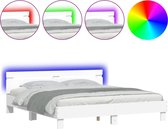 vidaXL-Bedframe-met-hoofdeinde-en-LED-wit-180x200-cm