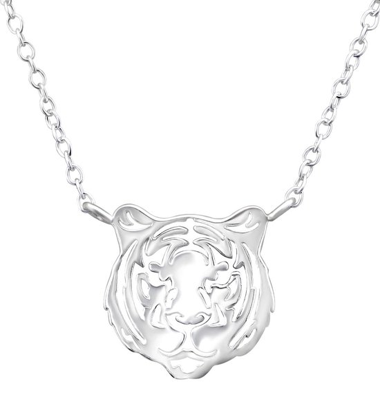 Joy|S - Zilveren tijger ketting - 40 cm - sterling zilver 925