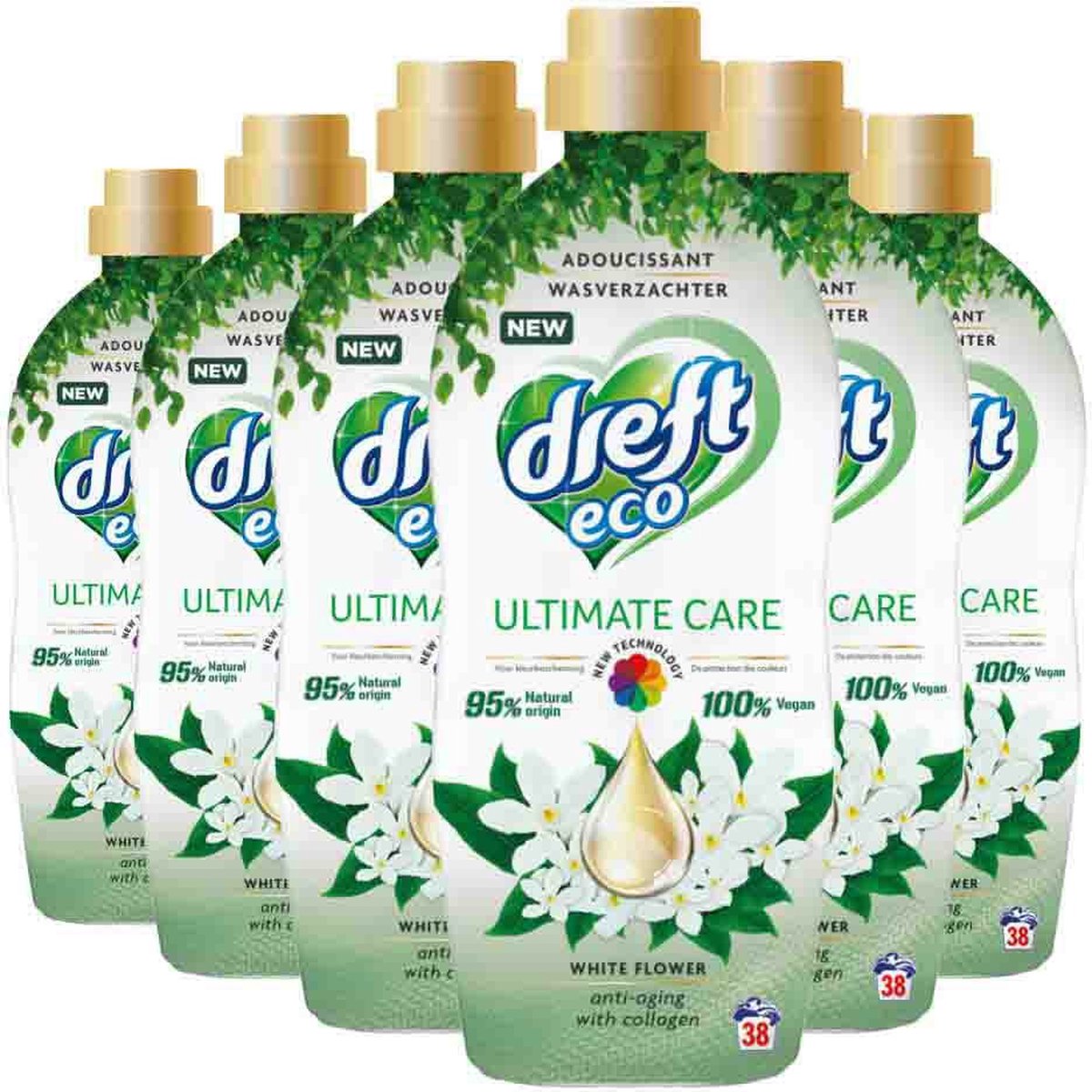Dreft Ultimate Care Eco White Flower Wasverzachter - 6 x 950 ml (228 wasbeurten)