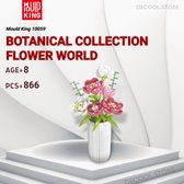 Mould King 10059 - Bloemen Bouwset - Peony Bloemen Met Vaas - Bouwset - Compatibel met lego - 866 onderdelen