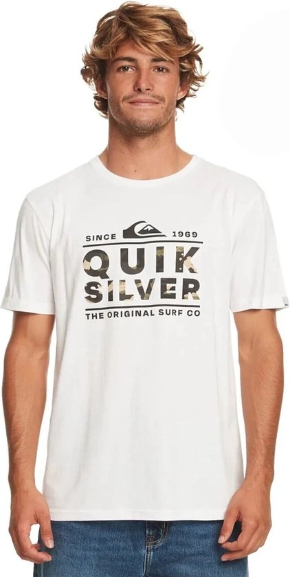 Quiksilver Logo Print T-shirt Eqyzt07507-wbb0 - Kleur Wit