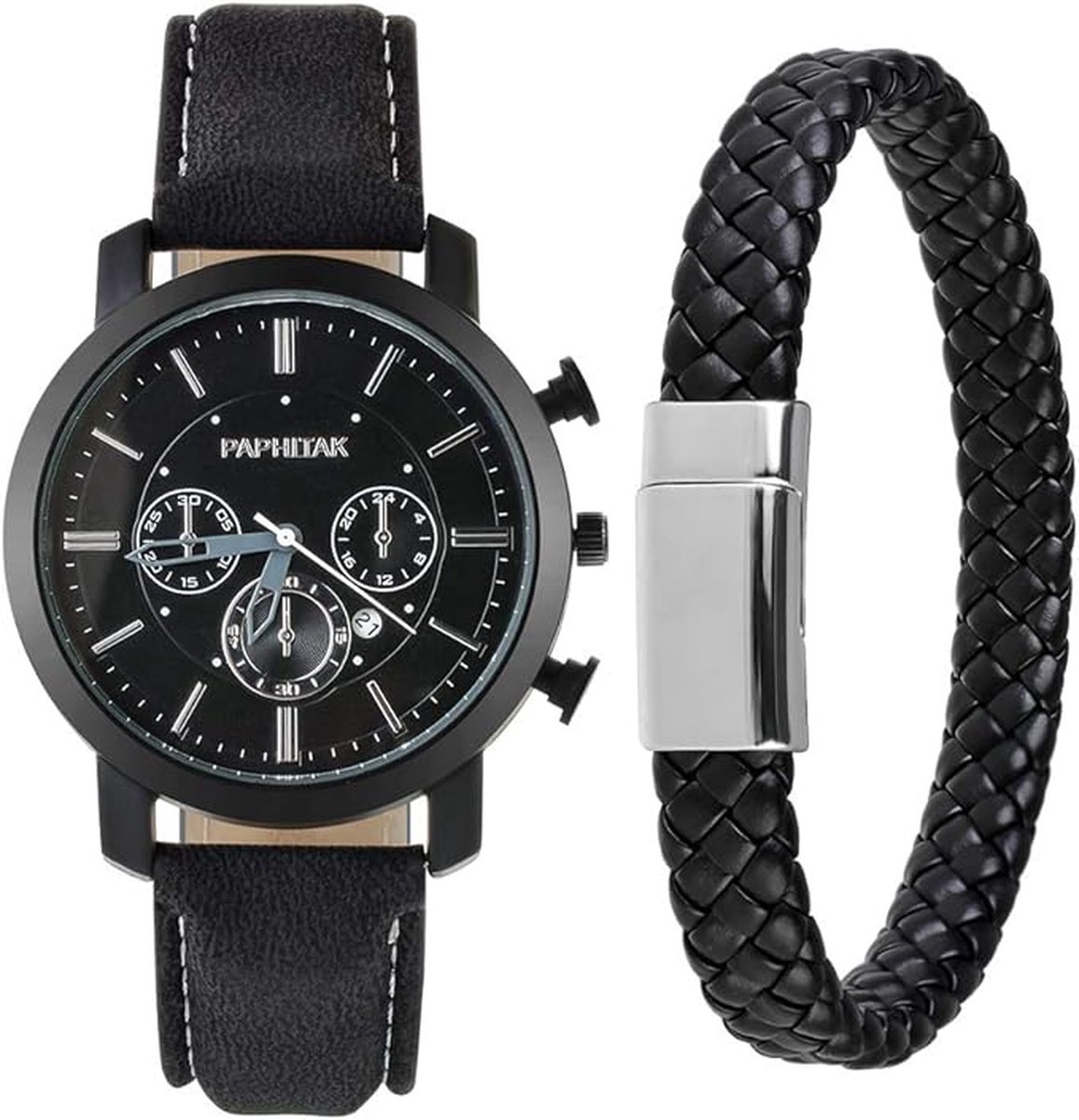 Smael Heren Horloge Geschenkset - Horloge Armband - Heren Cadeau - Zwart