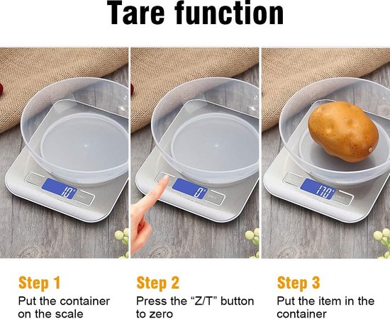 NUTRI FIT Digitale keukenweegschaal, multifunctioneel, oplaadbaar, met deegschraper, hoge precisie, draagbaar en tarrafunctie, keukenweegschaal en bakweegschaal, 5 kg, zwart