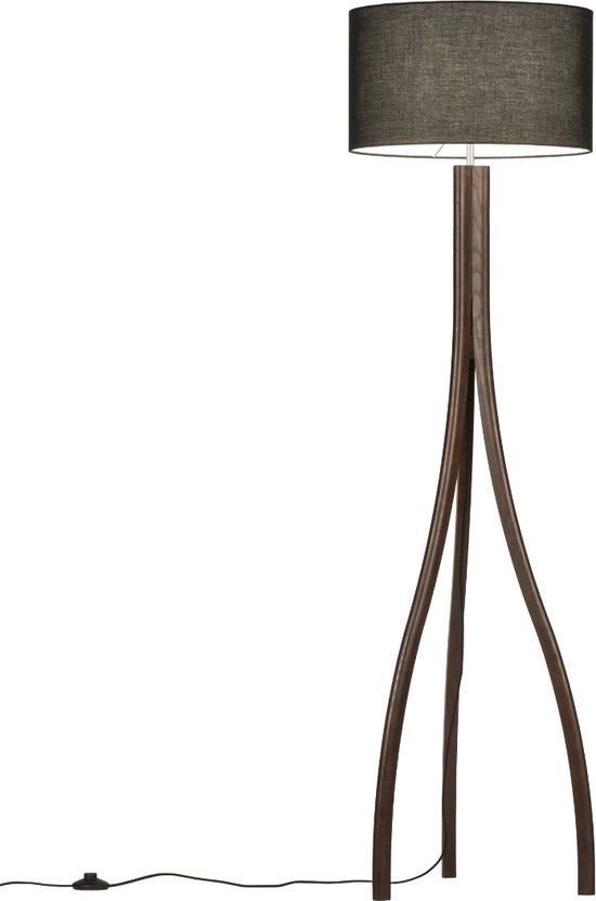 Lumidora Vloerlamp 31406 - ORLANDO - E27 - Zwart - Bruin - Hout - ⌀ 45 cm